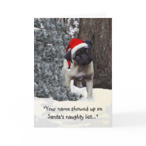 Funny Holiday Greeting Card w/ pug