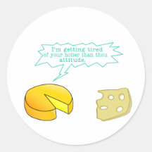 Funny Holier Than Thou Cheese Sticker