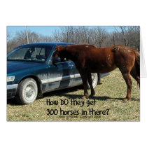 Funny Horse "300 Horse" Greeting Card