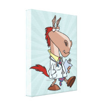 funny horse doc doctor cartoon stretched canvas print