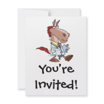 funny horse doc doctor cartoon custom invitations