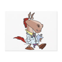 funny horse doc doctor cartoon postcard