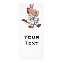 funny horse doc doctor cartoon full color rack card