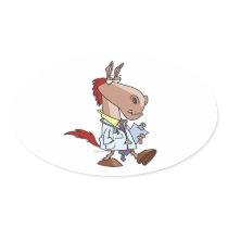 funny horse doc doctor cartoon sticker