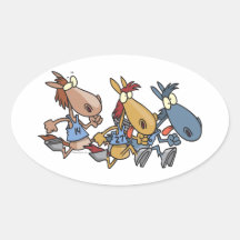 funny horse racing cartoon stickers