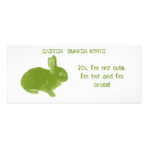 Funny Hot Cross Bunny Green Announcements