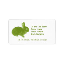 Funny Hot Cross Bunny Green Personalized Address Label