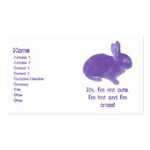 Funny Hot Cross Bunny Purple Business Card