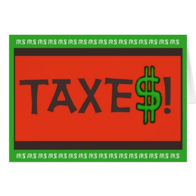 Funny Humour Tax Taxes Paper Greeting Note Card by icansketchu
