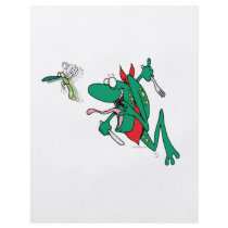 funny hungry frog chasing bug cartoon personalized flyer