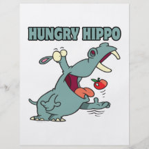 funny hungry hippo cartoon flyer