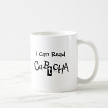Funny I Can Read Captcha In Black and White Coffee Mugs