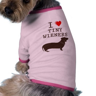 Funny I Love Tiny Wiener Dachshund by sourpusstees