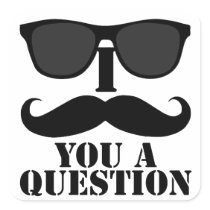 Funny I Moustache You A Question Black Sunglasses Stickers