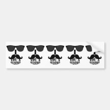 Funny I Moustache You A Question with Sunglasses Bumper Sticker