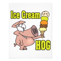 funny ice cream hog piggy pig cartoon personalized invitations