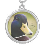 Funny I'm Watching You Duck Necklace
