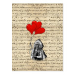 Funny Indian chief and heart balloons Post Card