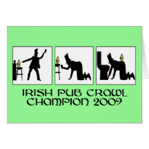 Funny Irish pub crawl Greeting Card