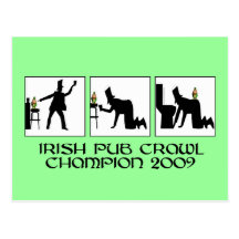 Funny Irish pub crawl Postcards