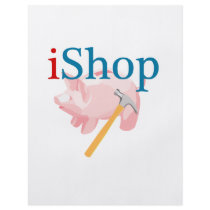 Funny iShop With Piggybank and Hammer