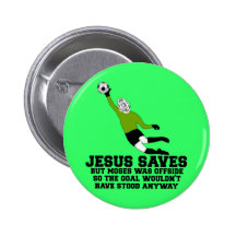 Funny Jesus saves Button