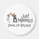 Funny Just Married Wedding Toast Magnets
