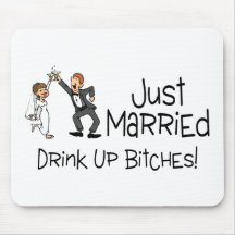 Funny Just Married Wedding Toast Mouse Pad