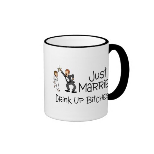 Funny Just Married Wedding Toast Mug