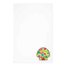 funny kawaii toadstool mushroom house stationery design