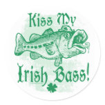 Funny Kiss My Irish Bass Gear stickers