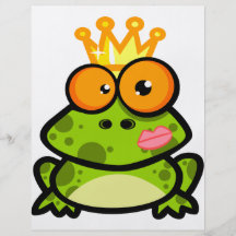 funny kissed frog prince cartoon full color flyer