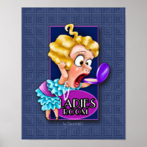 Funny Ladies room sign. Flapper. 1920 theme Poster