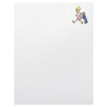 funny lady golfer cartoon graphic personalized letterhead