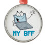 funny laptop my bff cartoon christmas tree ornaments