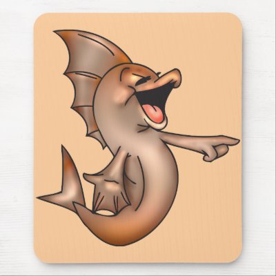 Funny Laughing Fish Mouse Pad by sagart1952