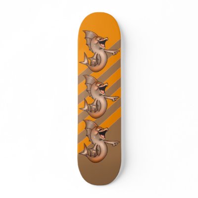 Funny Laughing Fish Skateboard Deck by sagart1952