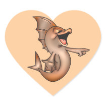 Funny Laughing Fish Heart Sticker