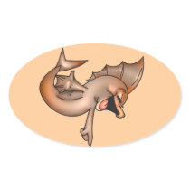 Funny Laughing Fish Oval Stickers