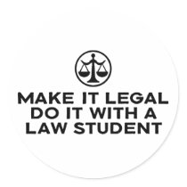 Funny Law Student Round Stickers