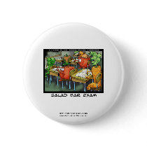 Funny Lawyer Cartoon Button "Salad Bar Exam"