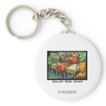 Funny Lawyer Cartoon Keychain "Salad Bar Exam"