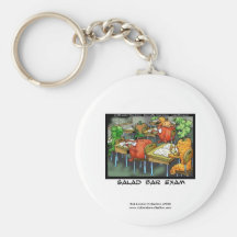 Funny Lawyer Cartoon Keychain "Salad Bar Exam"