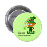 Funny Leprechaun Beer Button
