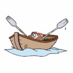 funny little boy in boat photo cut out