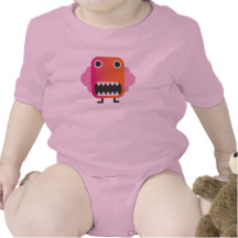 Funny little monster in baby suit tee shirts