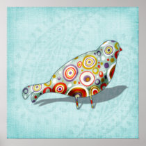 Funny Little Whimsical  Bird Print