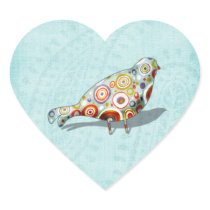 Funny Little Whimsical  Bird Stickers