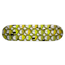 Funny Little Yellow Smiley Faces Pattern Skate Boards
