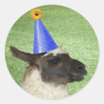 Funny Llama in Party Hat stickers